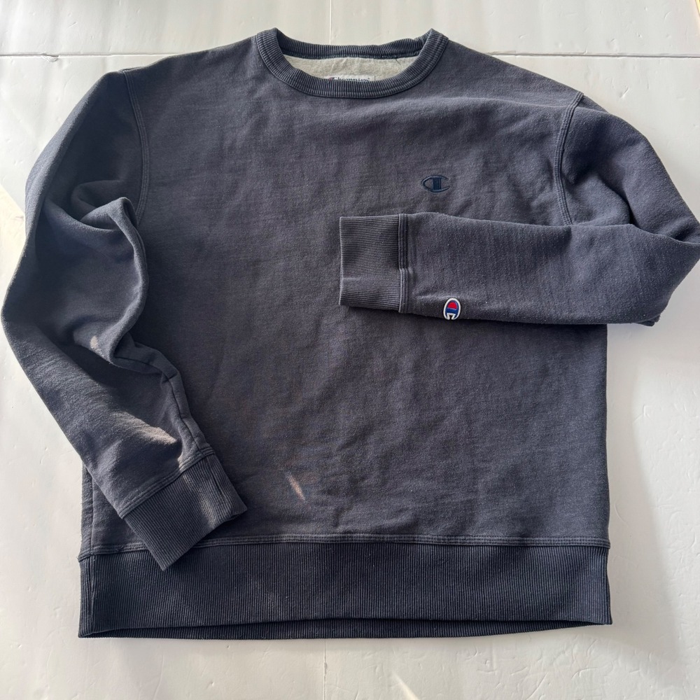 Champion Mens Navy Blue Crewneck Sweatshirt Fleece Pullover Size M S0888 031